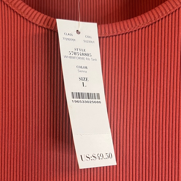 WHITEHOUSEBLACKMARKET Rust Ribbed Tank Top - Picture 3 of 8